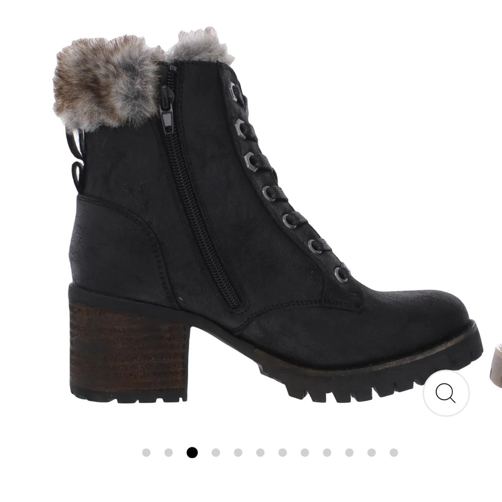 Steve Madden COMFORT WOMENS FAUX LEATHER BLOCK HEEL WINTER BOOTS